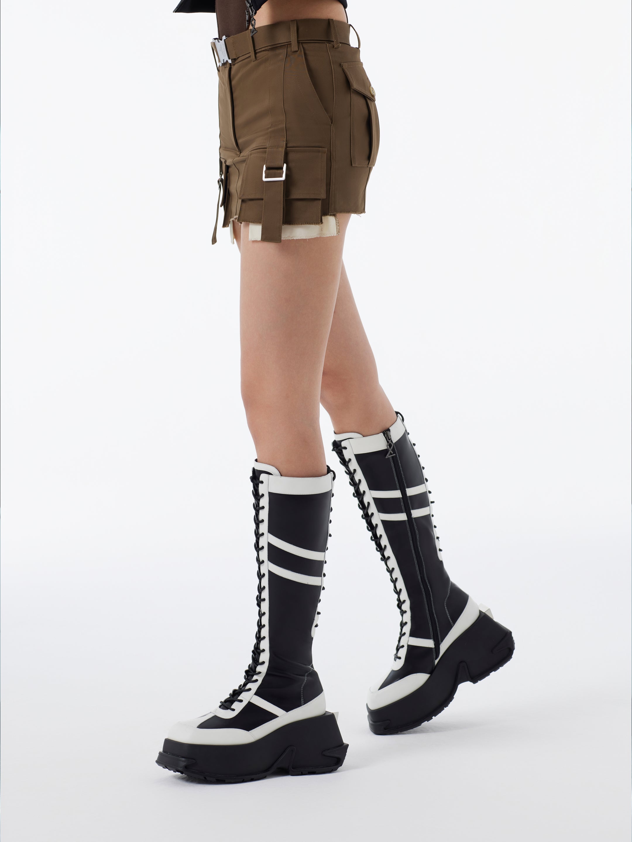 Double-Sided Lace-Up Knee-High Boots 8823605016